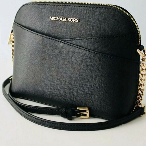 Michael Kors Black Jet Set Travel Medium Dome Crossbody Bag - Picture 6 of 11